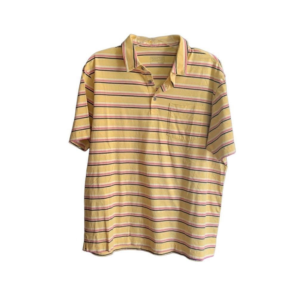 Patagonia Striped Polo Shirt Size Large
